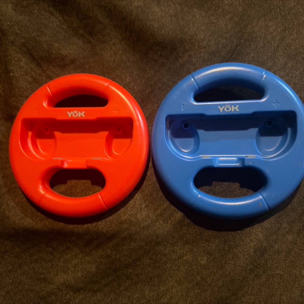 Yok Nintendo Switch Steering Wheel, Racing Wheels for Joy-Con (2 Pack) Blue/Red